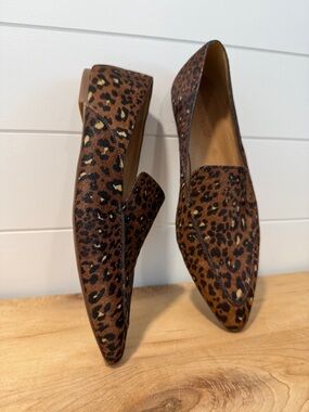 Madewell Leopard Print Frances Skimmer Women's Pointed Toe Loafers